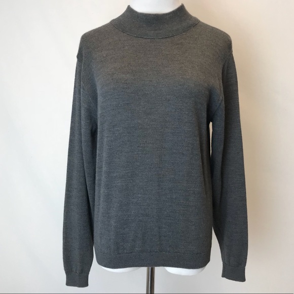gray mock neck sweater